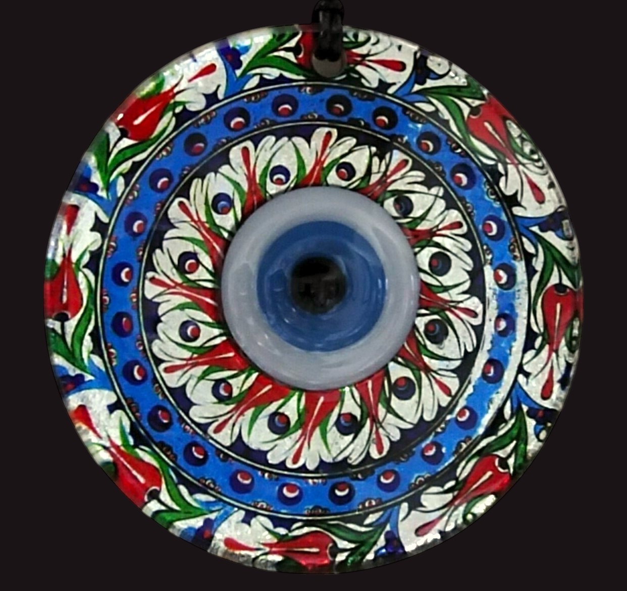 Lale Desenli Gümüş Rengi 12 Santimetre Füzyon Cam Duvar Süsü Lale Desenli Gümüş Rengi 12 Santimetre Füzyon Cam Duvar Süsü