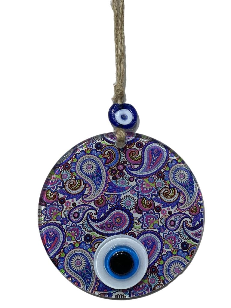 Mandala Desen Mavi Mor Nazar Boncuklu Füzyon Cam El İşçiliği 12 cm Duvar Süsü Nazarlık Hediyelik Eşya Mandala Desen Mavi Mor Nazar Boncuklu Füzyon Cam El İşçiliği 12 cm Duvar Süsü Nazarlık Hediyelik Eşya