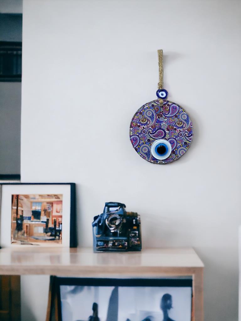 Mandala Desen Mavi Mor Nazar Boncuklu Füzyon Cam El İşçiliği 12 cm Duvar Süsü Nazarlık Hediyelik Eşya Mandala Desen Mavi Mor Nazar Boncuklu Füzyon Cam El İşçiliği 12 cm Duvar Süsü Nazarlık Hediyelik Eşya
