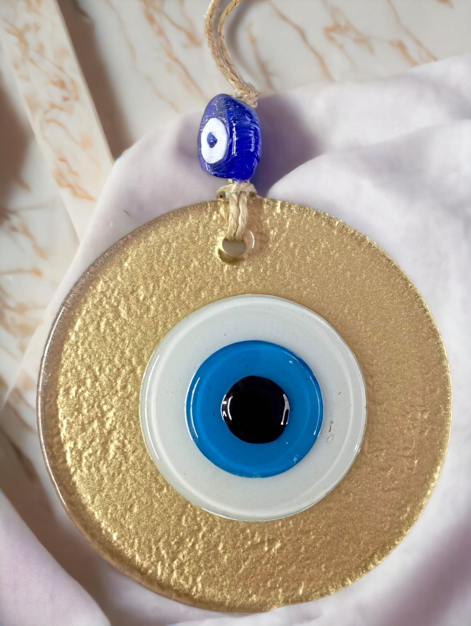 Mini Boy Gold Nazar Boncuklu Duvar Süsü 10 Cm Cam Duvar Dekoru Mini Boy Gold Nazar Boncuklu Duvar Süsü 10 Cm Cam Duvar Dekoru