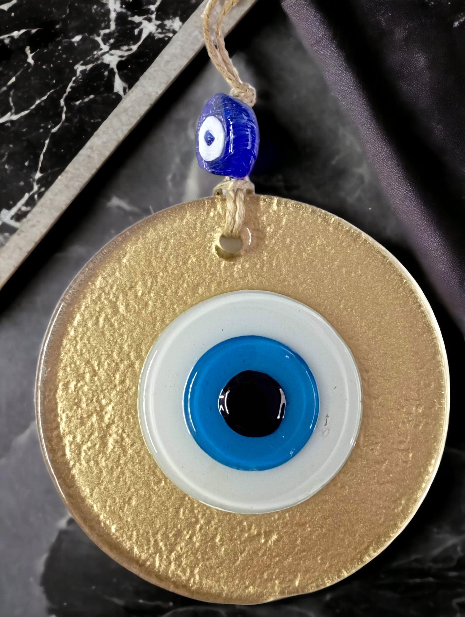 Mini Boy Gold Nazar Boncuklu Duvar Süsü 10 Cm Cam Duvar Dekoru Mini Boy Gold Nazar Boncuklu Duvar Süsü 10 Cm Cam Duvar Dekoru