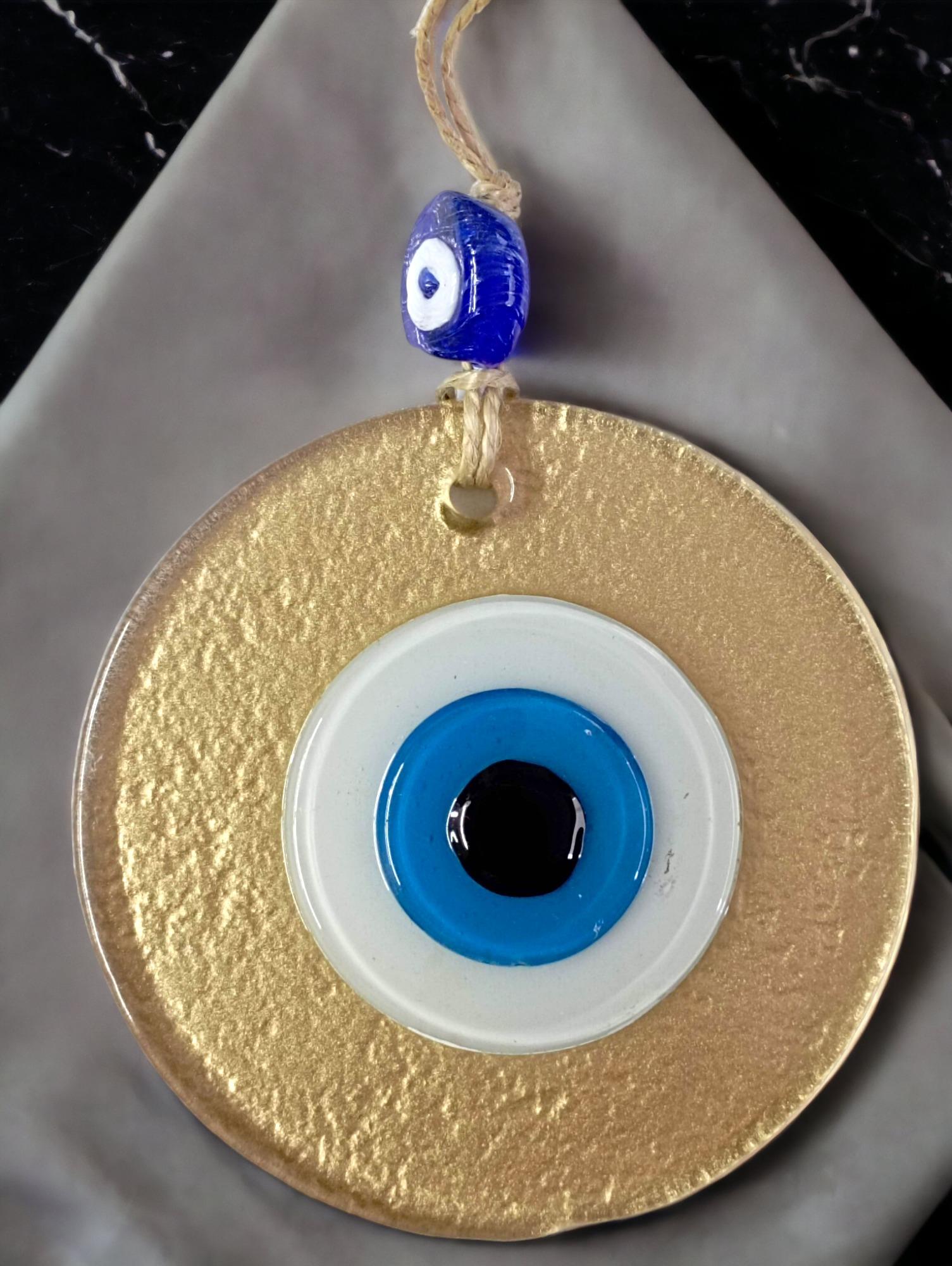 Mini Boy Gold Nazar Boncuklu Duvar Süsü 10 Cm Cam Duvar Dekoru Mini Boy Gold Nazar Boncuklu Duvar Süsü 10 Cm Cam Duvar Dekoru
